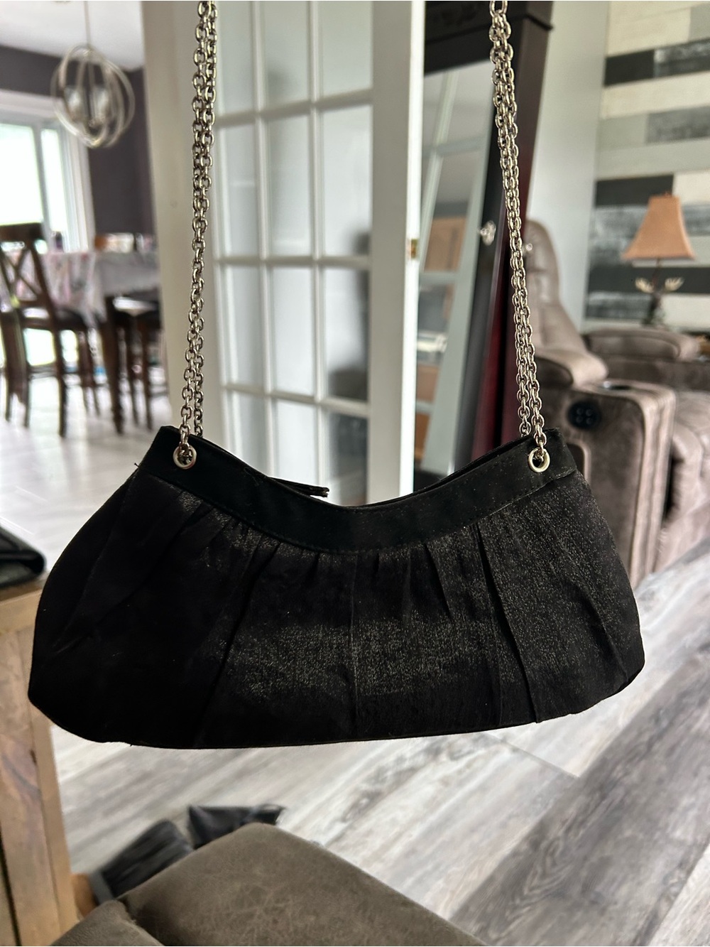 4/$50 Black Evening Chain-Handle Shoulder Bag
